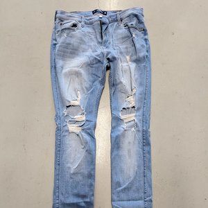 Hollister Light Blue Ripped Denim Jeans Mens (36/32)